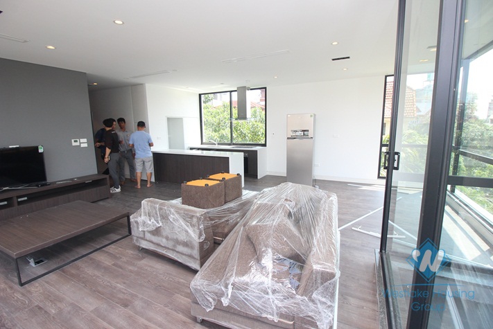 Glass wall 2 bedrooms apartment for rent in Tay Ho.